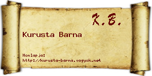 Kurusta Barna névjegykártya