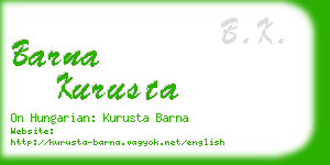 barna kurusta business card